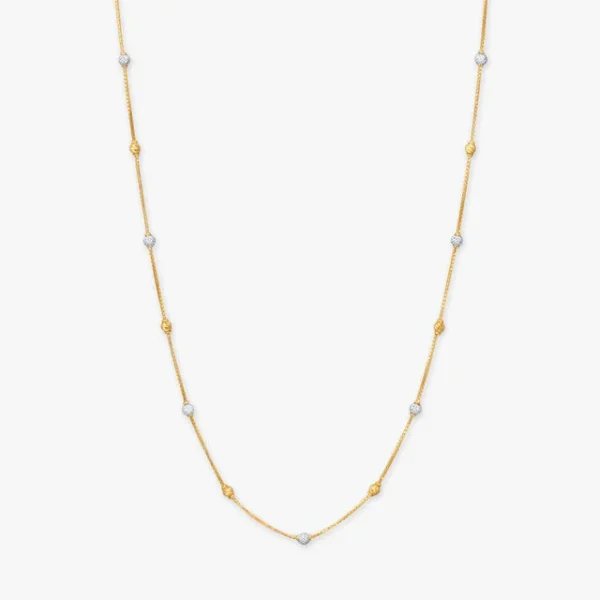 Delicate Beaded Gold Chain